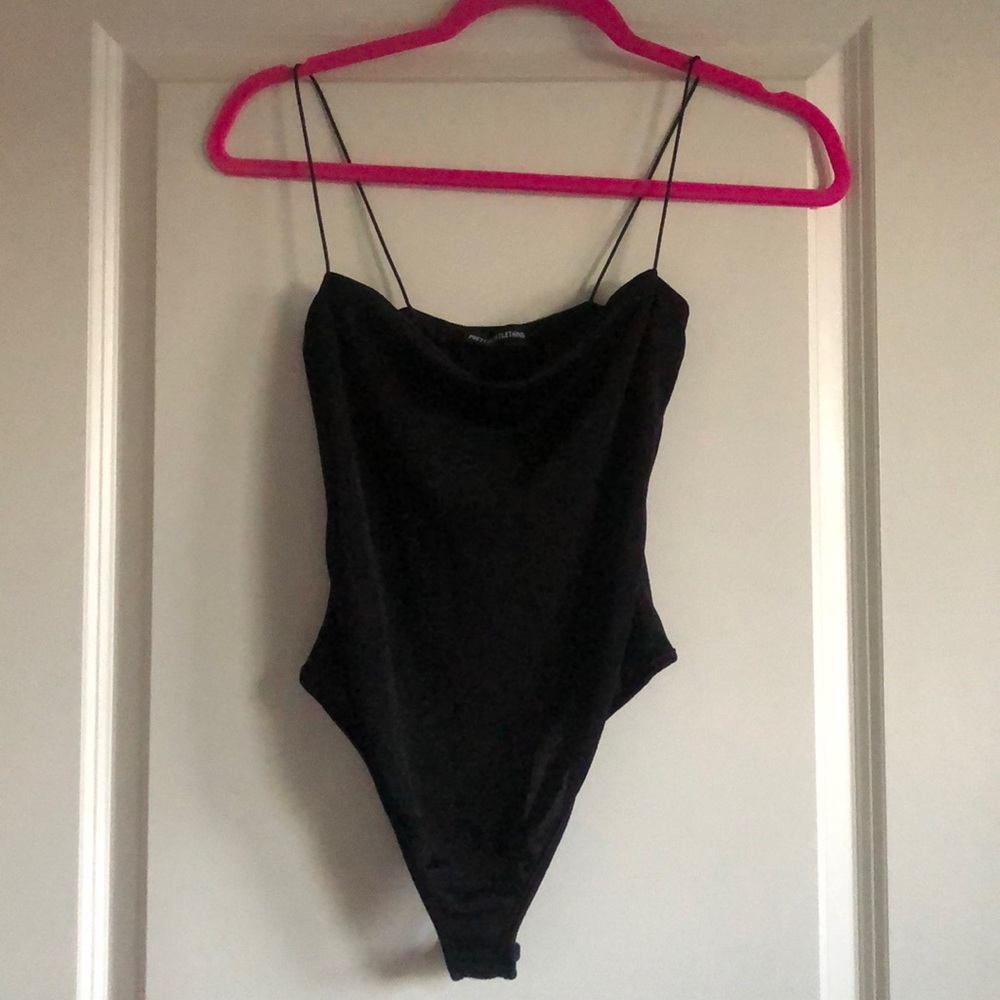 Black PrettyLitttleThing strapped bodysuit